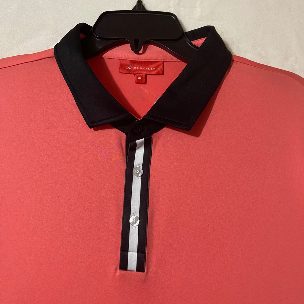 Redvanly Golf Polo Shirt Men XL Coral Short Sleeve R2524B Monroe Performance New